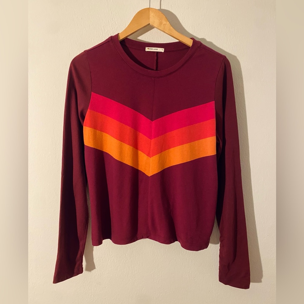 EUC Marine Layer x Lost & Found Chevron Long Sleeve Shirt